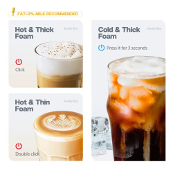 Mousseur à lait et chauffe-lait HIBREW : des lattes parfaits, à chaque fois